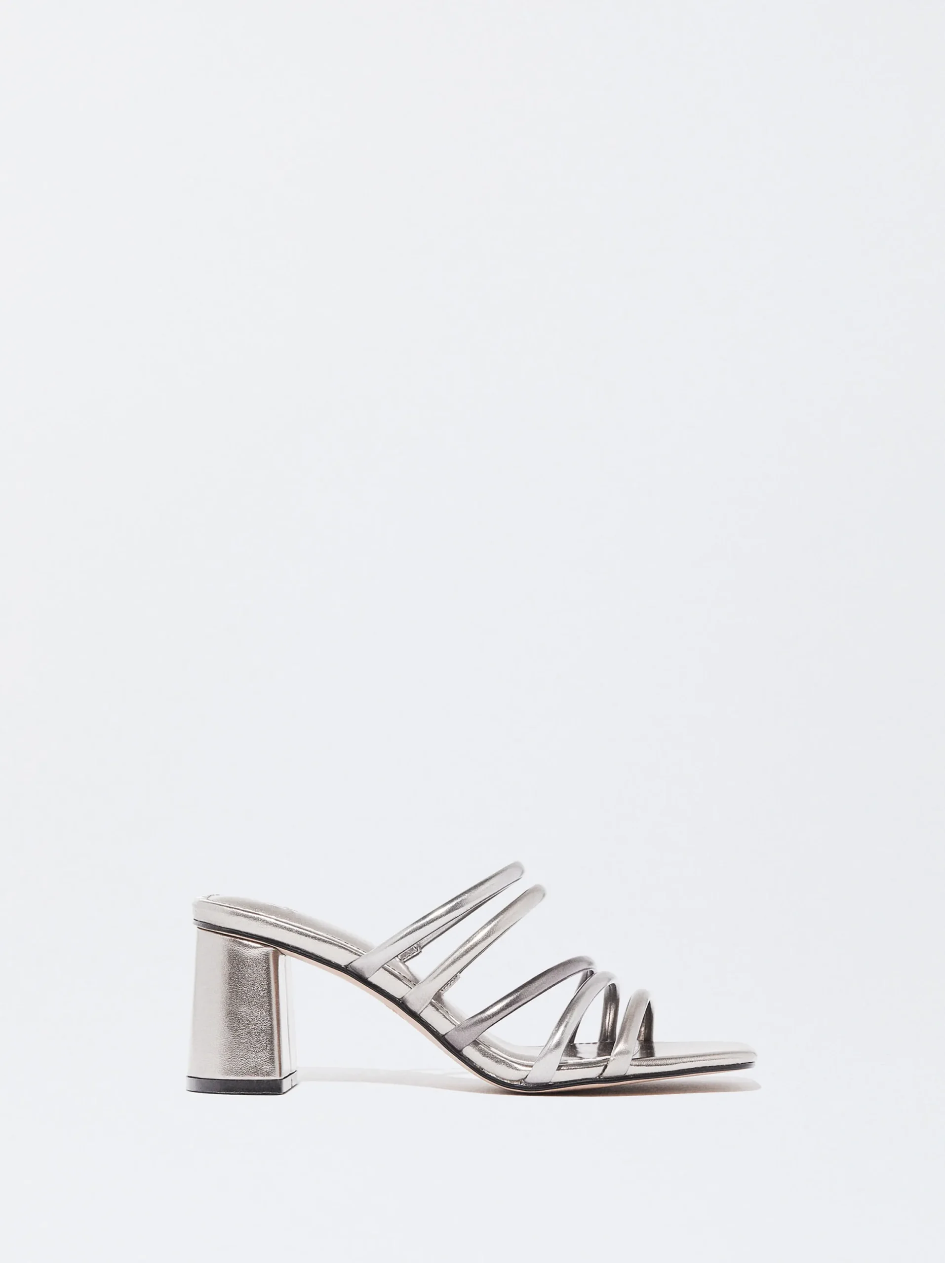 PARFOIS Exclusivo Online - Sandalia Tacón Tiras Metalizadas Negro Flash Sale