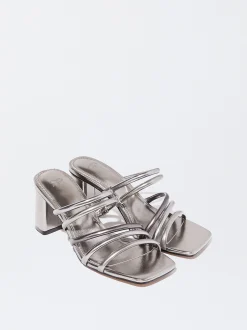 PARFOIS Exclusivo Online - Sandalia Tac&oacute;n Tiras Metalizadas Negro Flash Sale