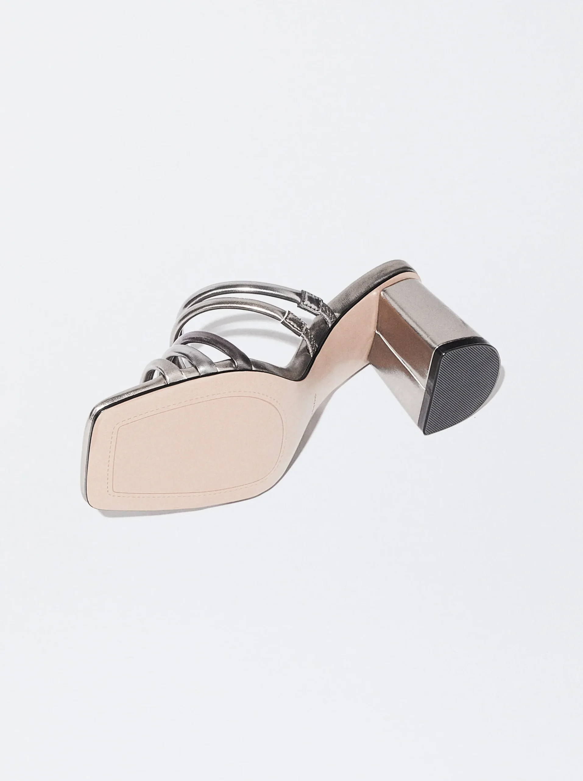 PARFOIS Exclusivo Online - Sandalia Tacón Tiras Metalizadas Negro Flash Sale