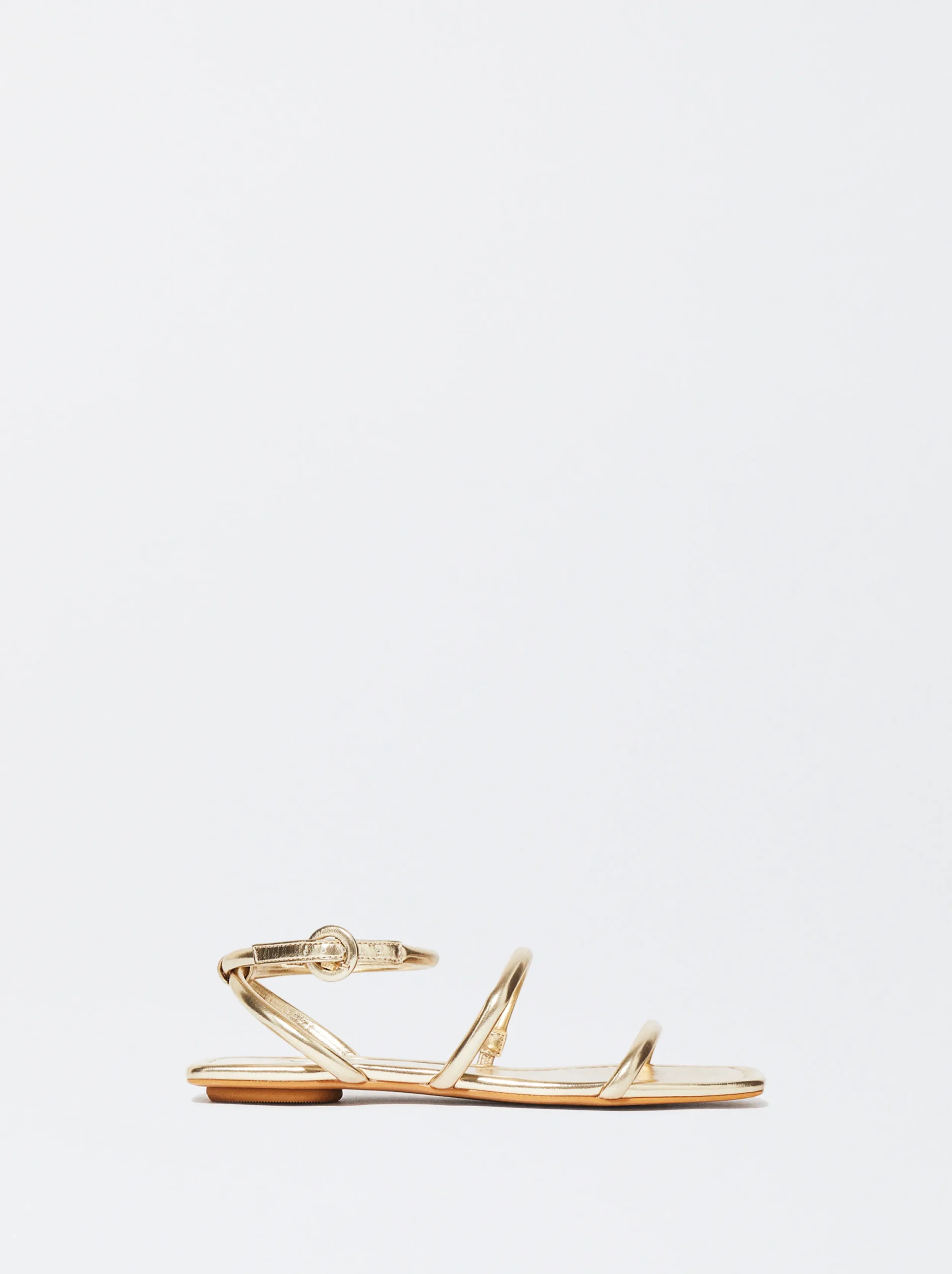 PARFOIS Exclusivo Online - Sandalia Plana Tiras Tubulares Dorado Cheap