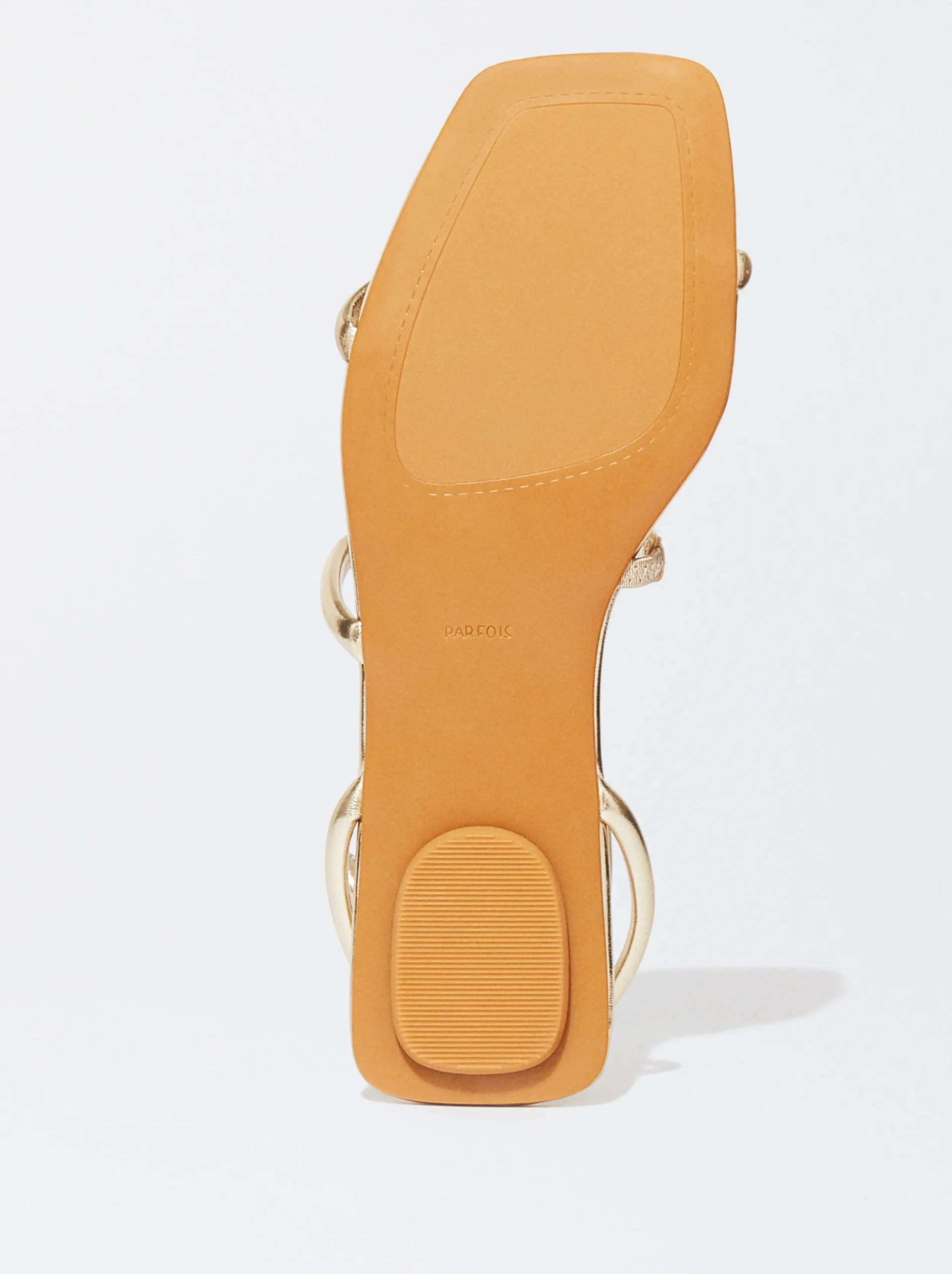 PARFOIS Exclusivo Online - Sandalia Plana Tiras Tubulares Dorado Cheap