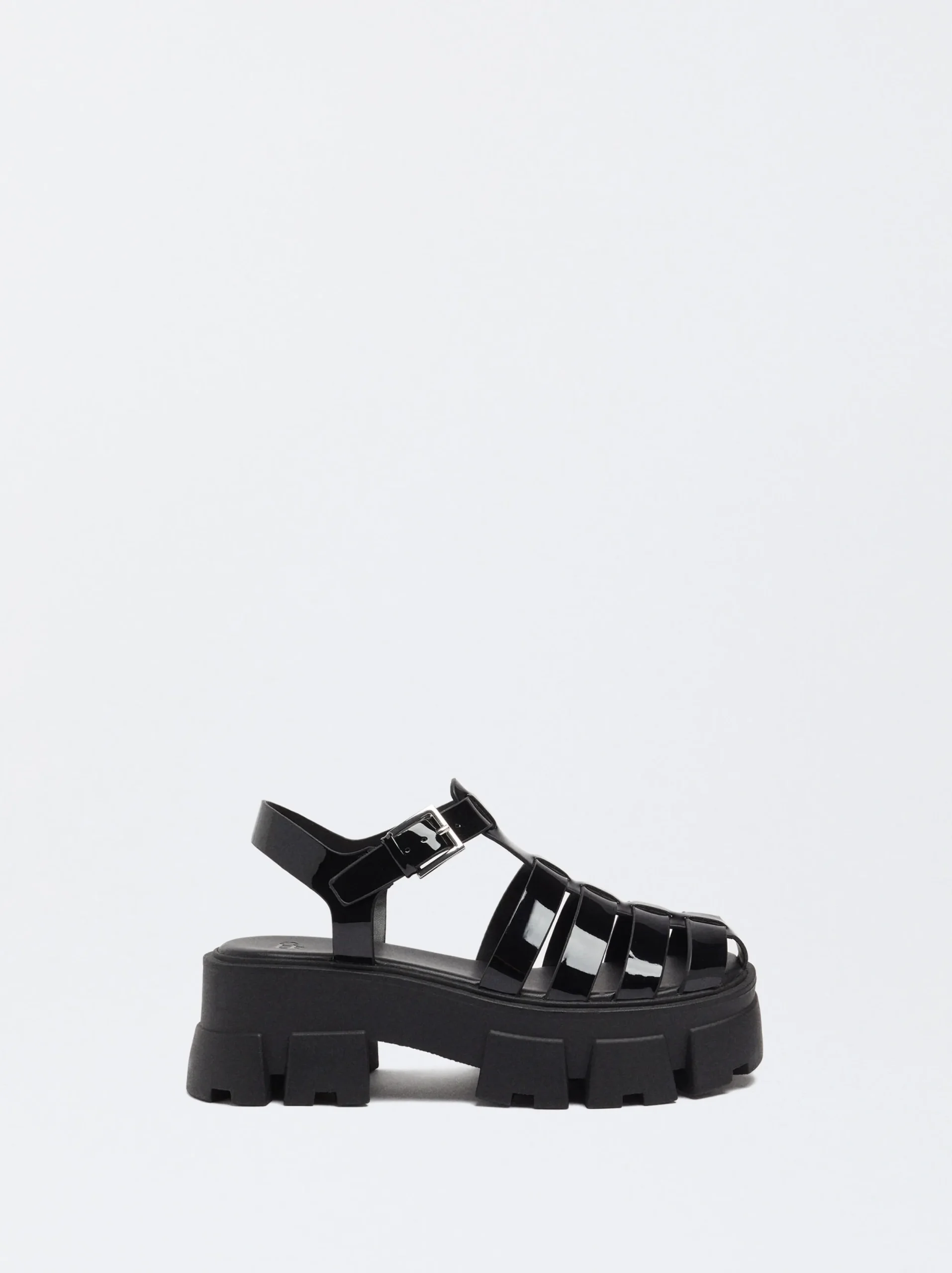 PARFOIS Exclusivo Online - Sandalia Cangrejera Plataforma Negro Flash Sale