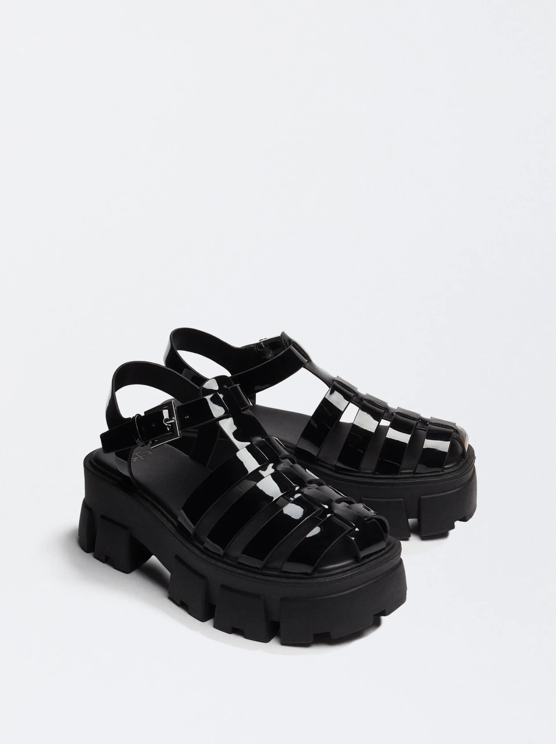 PARFOIS Exclusivo Online - Sandalia Cangrejera Plataforma Negro Flash Sale