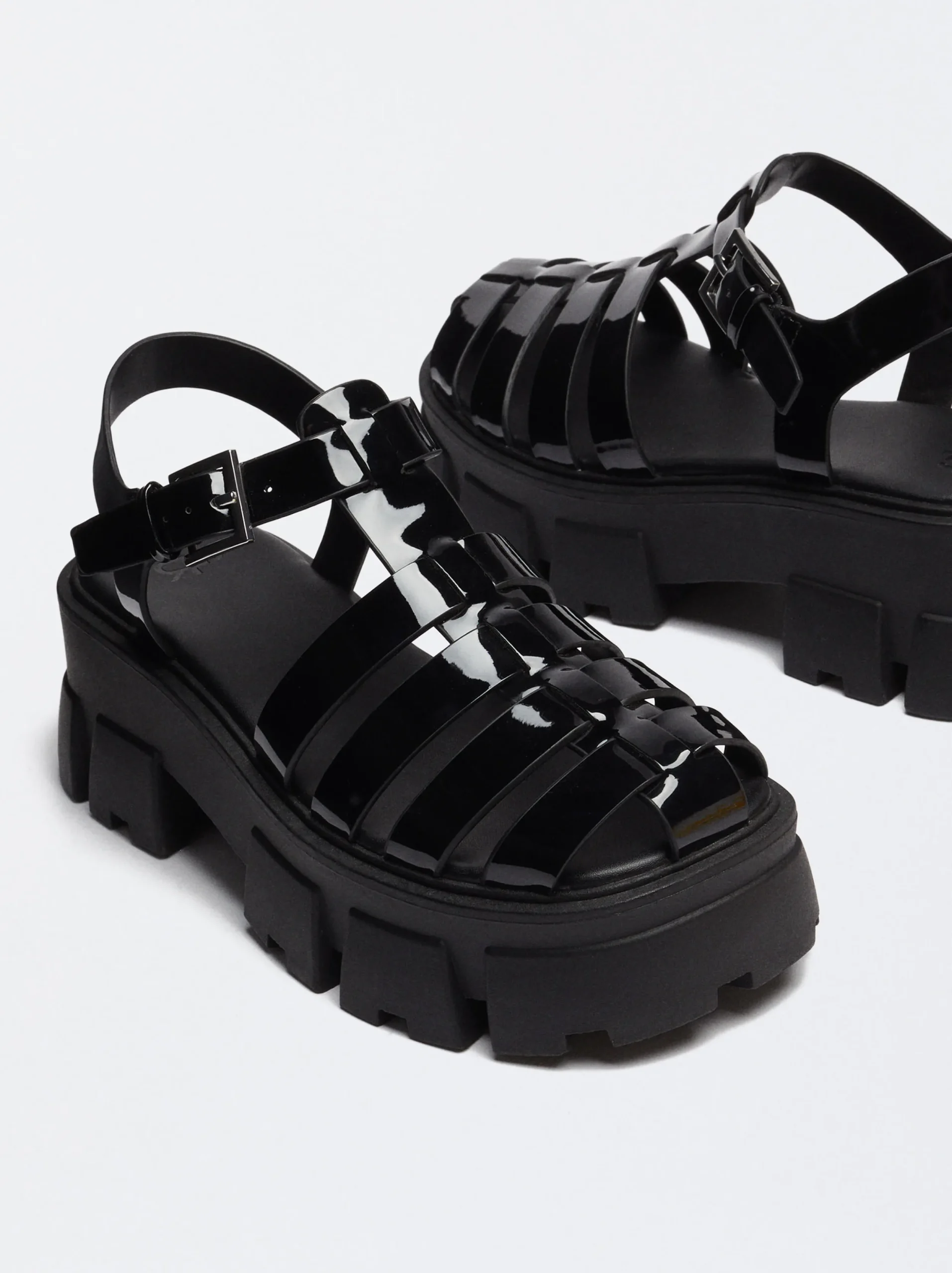 PARFOIS Exclusivo Online - Sandalia Cangrejera Plataforma Negro Flash Sale