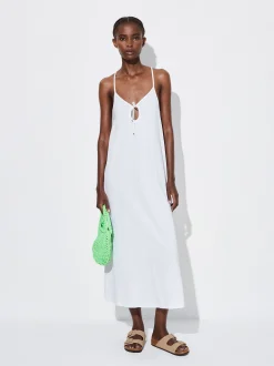 PARFOIS Exclusivo Online - Vestido Algodón Largo Blanco Fashion