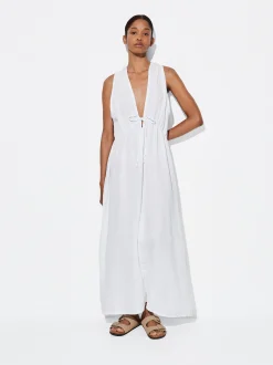 PARFOIS Exclusivo Online - Vestido Lino Blanco Cheap