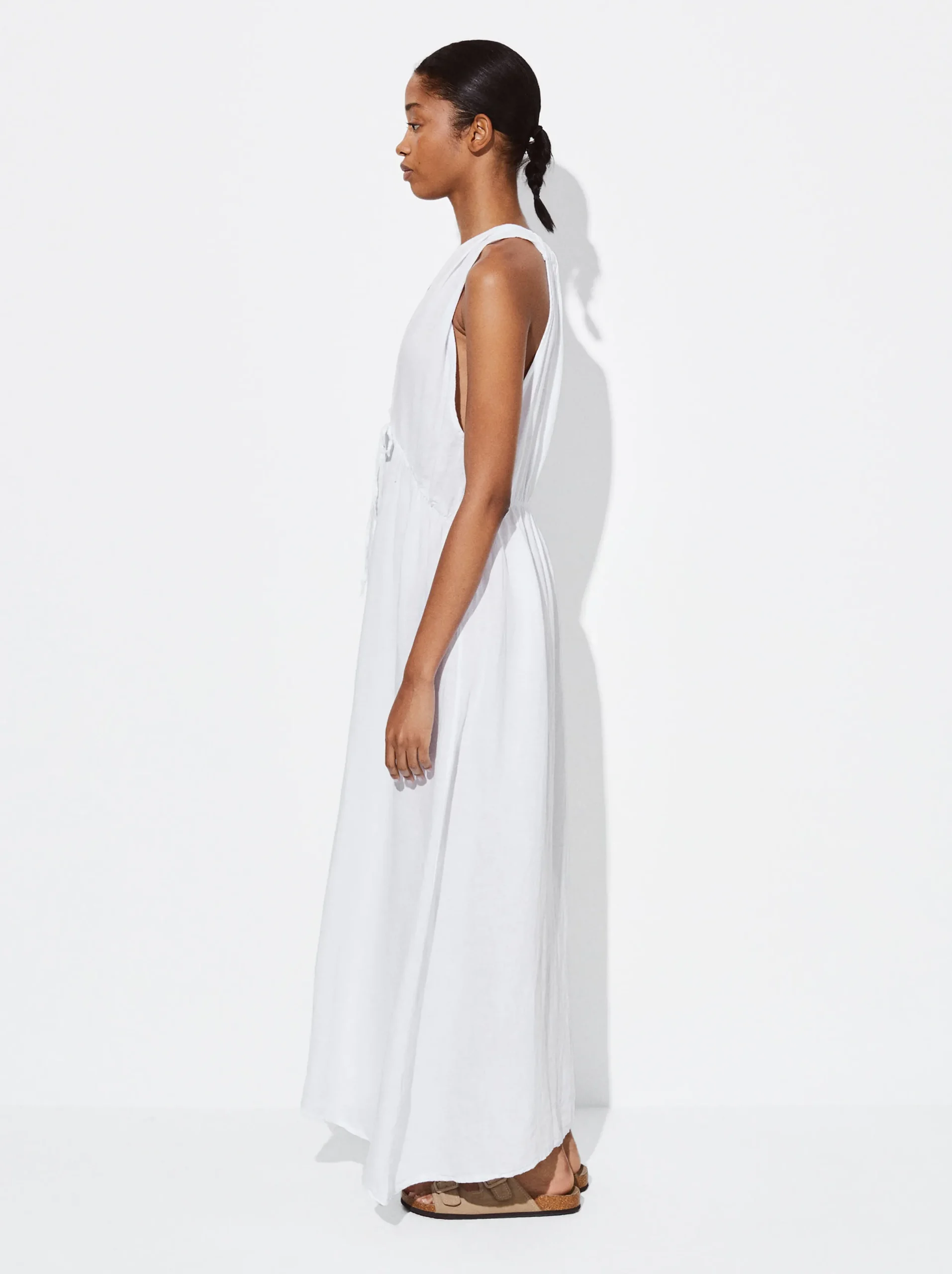 PARFOIS Exclusivo Online - Vestido Lino Blanco Cheap
