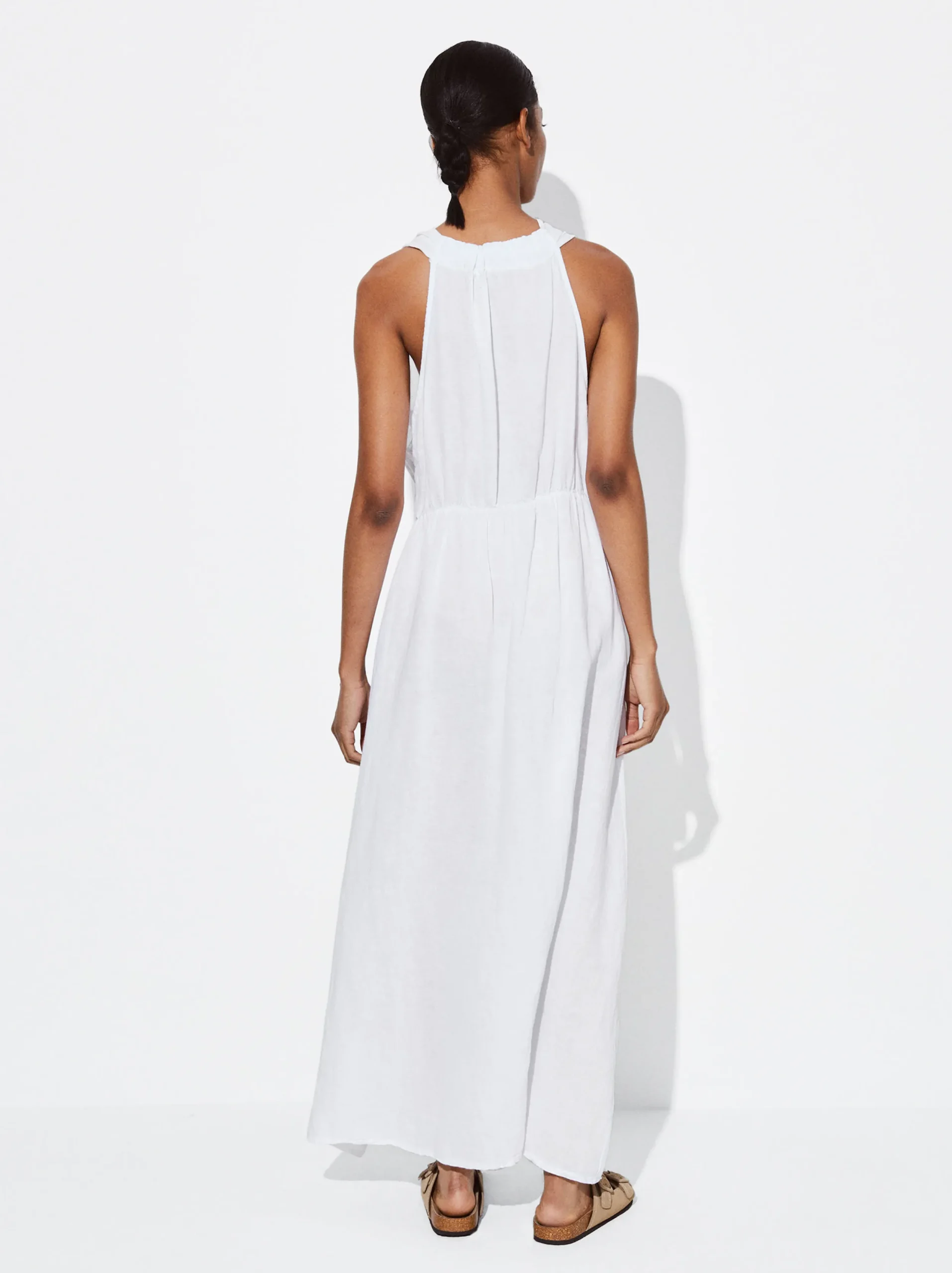 PARFOIS Exclusivo Online - Vestido Lino Blanco Cheap
