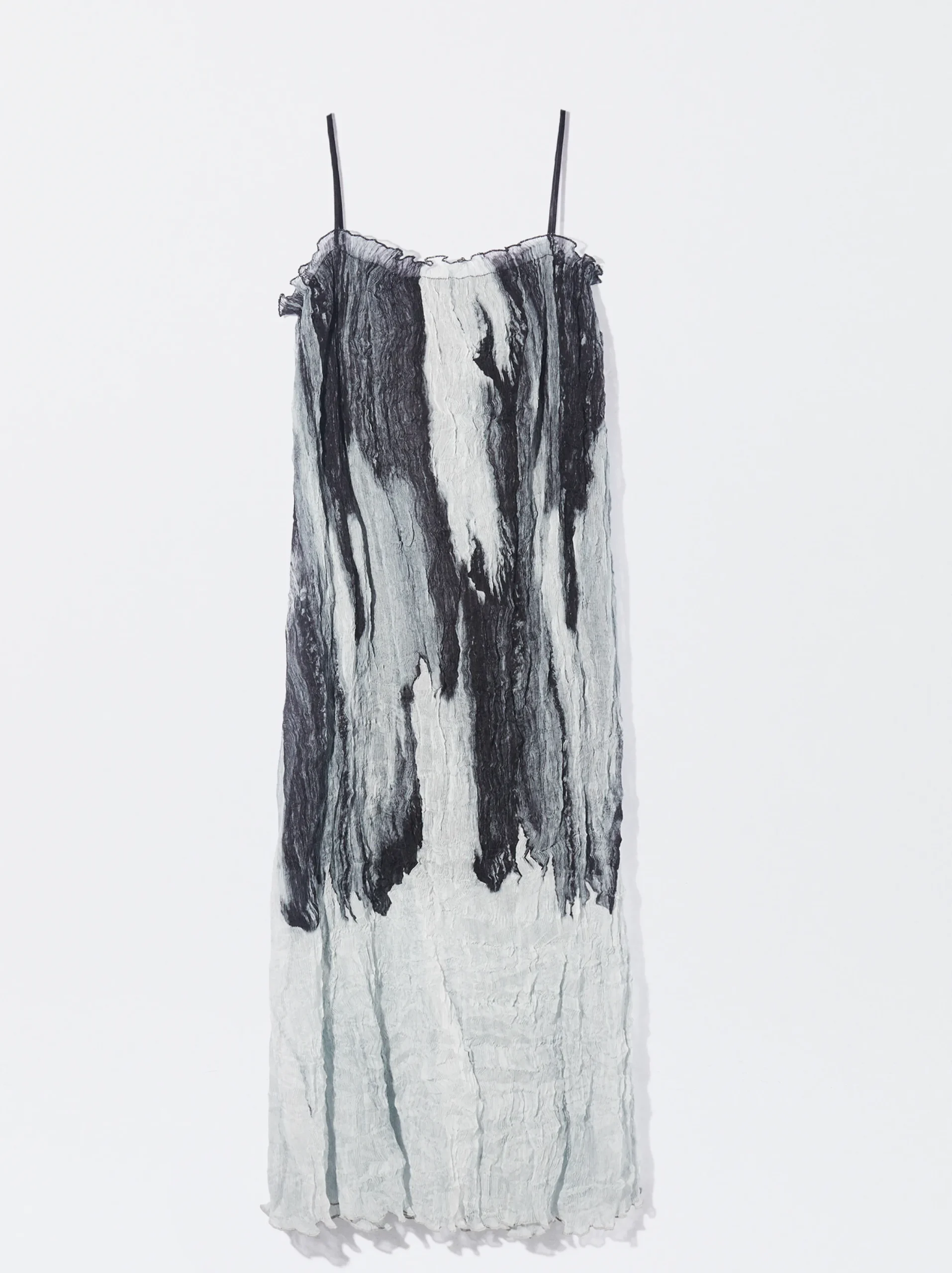PARFOIS Exclusivo Online - Vestido Midi De Tirantes Plisado Multicor Online