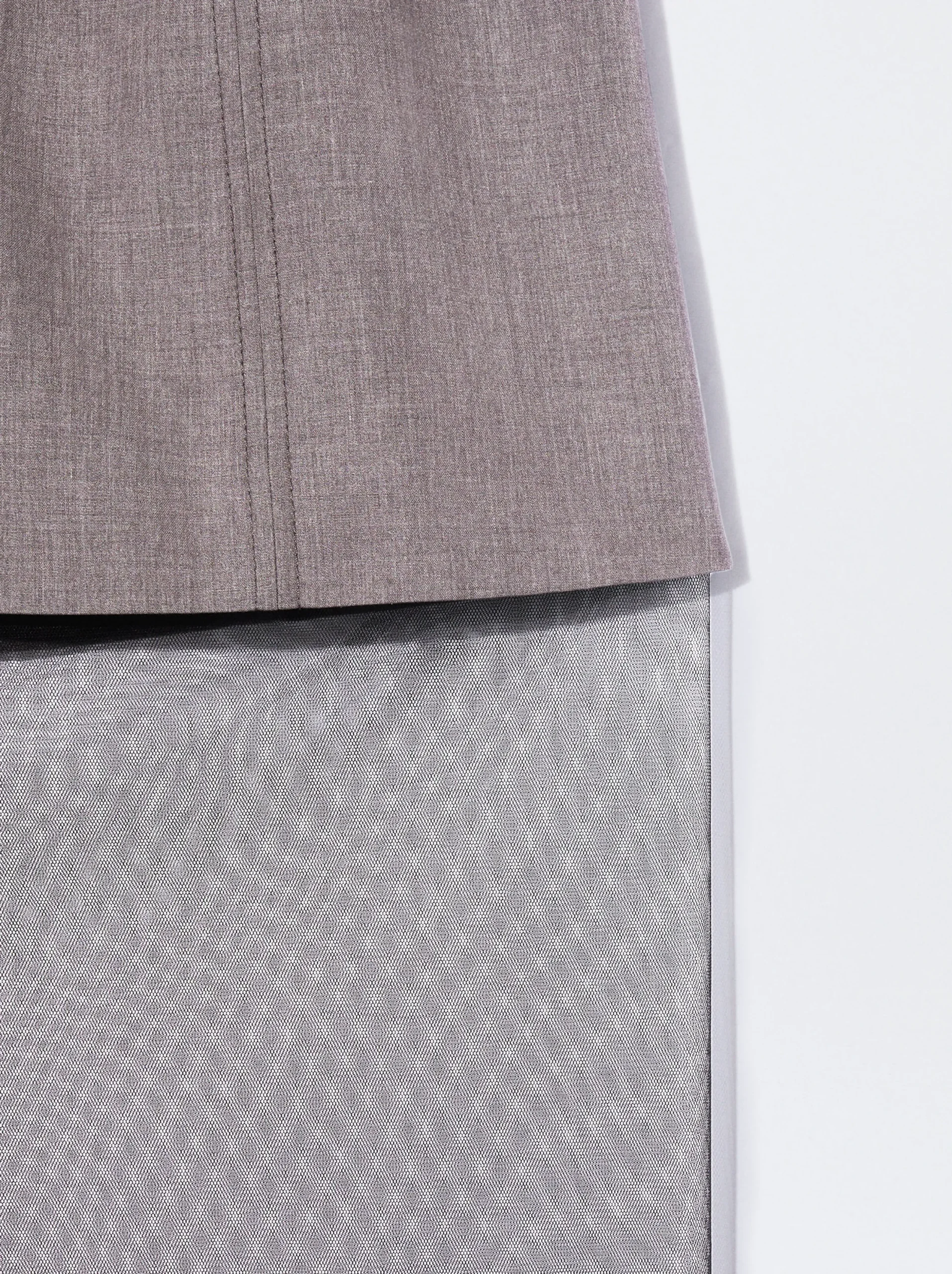 PARFOIS Falda Con Contraste En Tul Gris Fashion