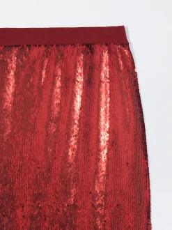 PARFOIS Falda Con Lentejuelas Rojo Store