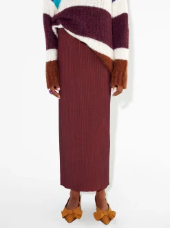 PARFOIS Falda Larga De Punto Burdeos Flash Sale
