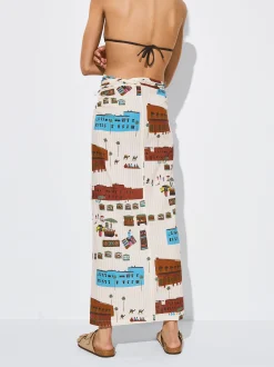 PARFOIS Falda Larga Estampada Multicor Clearance