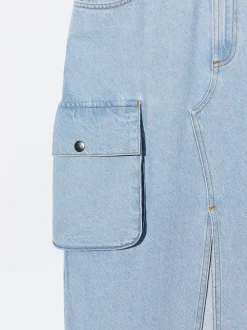 PARFOIS Falda Midi Denim Plateado Store