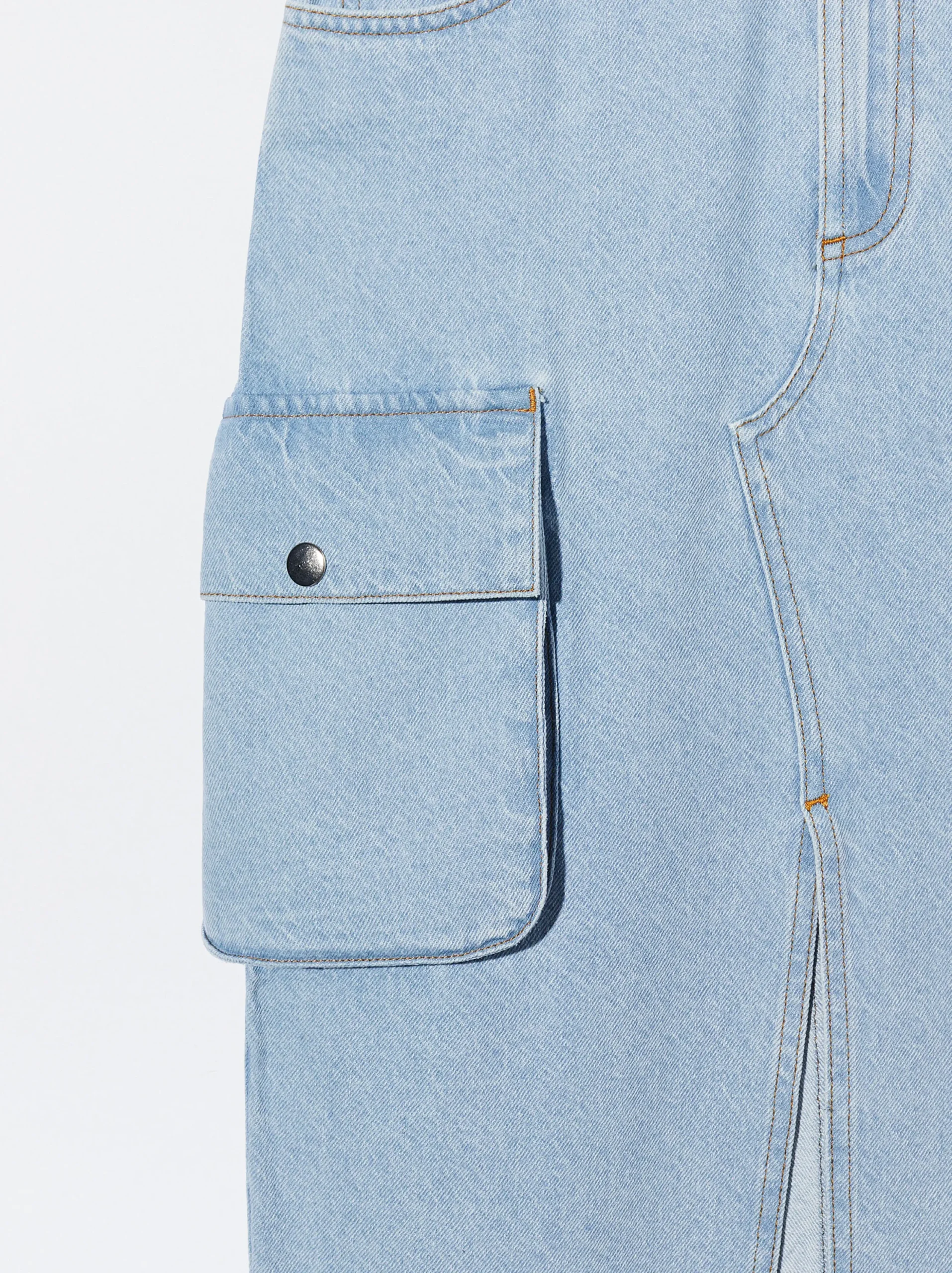 PARFOIS Falda Midi Denim Plateado Store