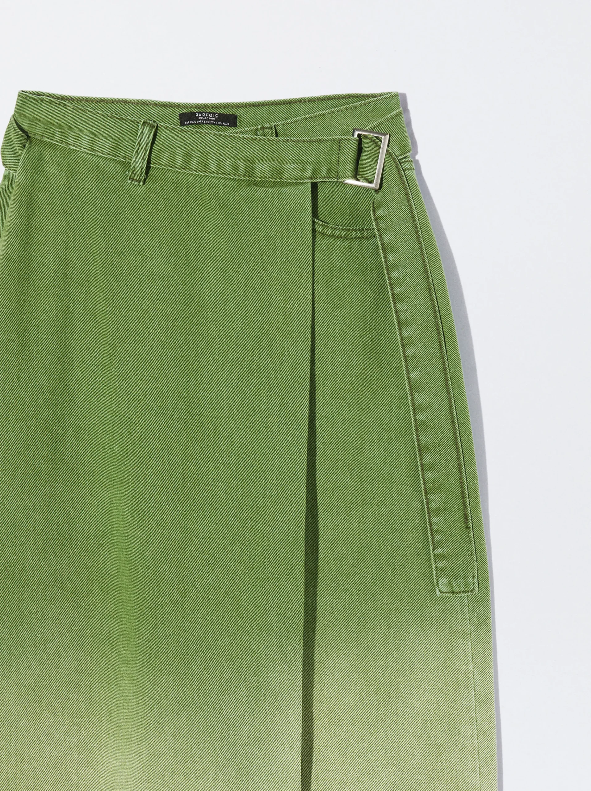 PARFOIS Falda Midi Denim Verde Outlet