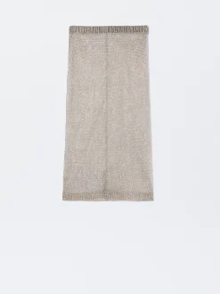 PARFOIS Falda Midi Metalizada Plateado Best Sale