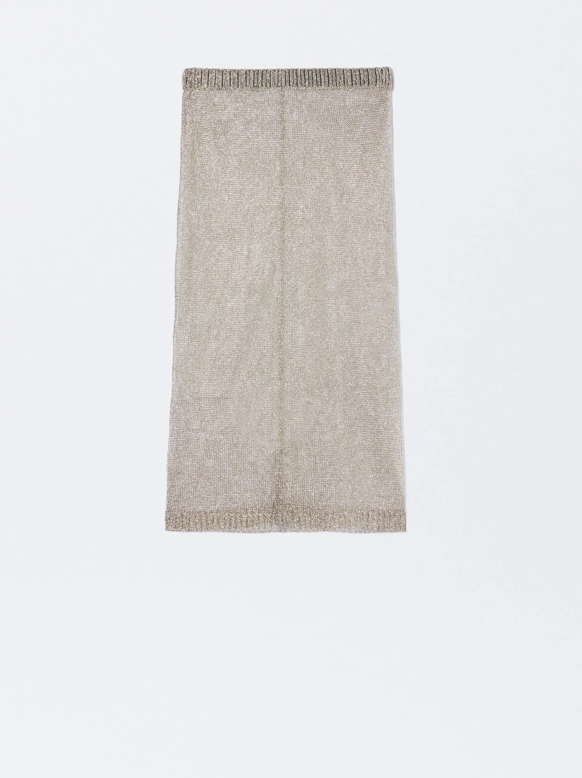 PARFOIS Falda Midi Metalizada Plateado Best Sale