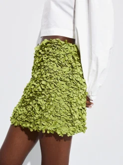 PARFOIS Falda Mini Con Textura Verde Shop