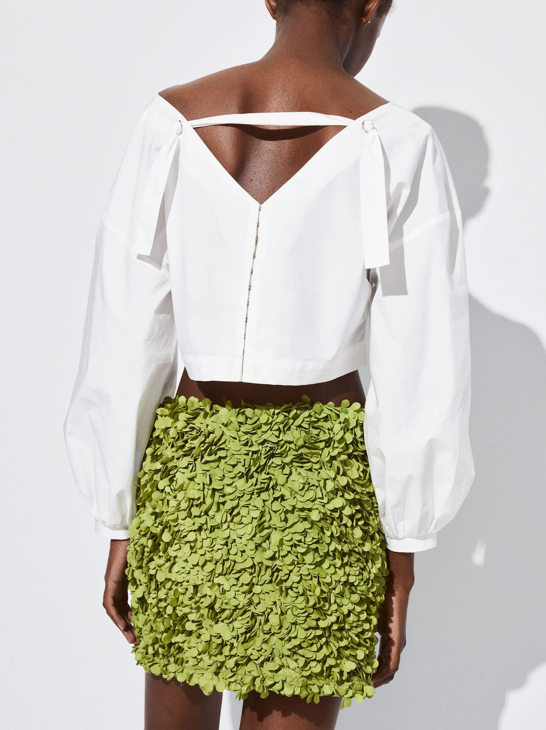 PARFOIS Falda Mini Con Textura Verde Shop