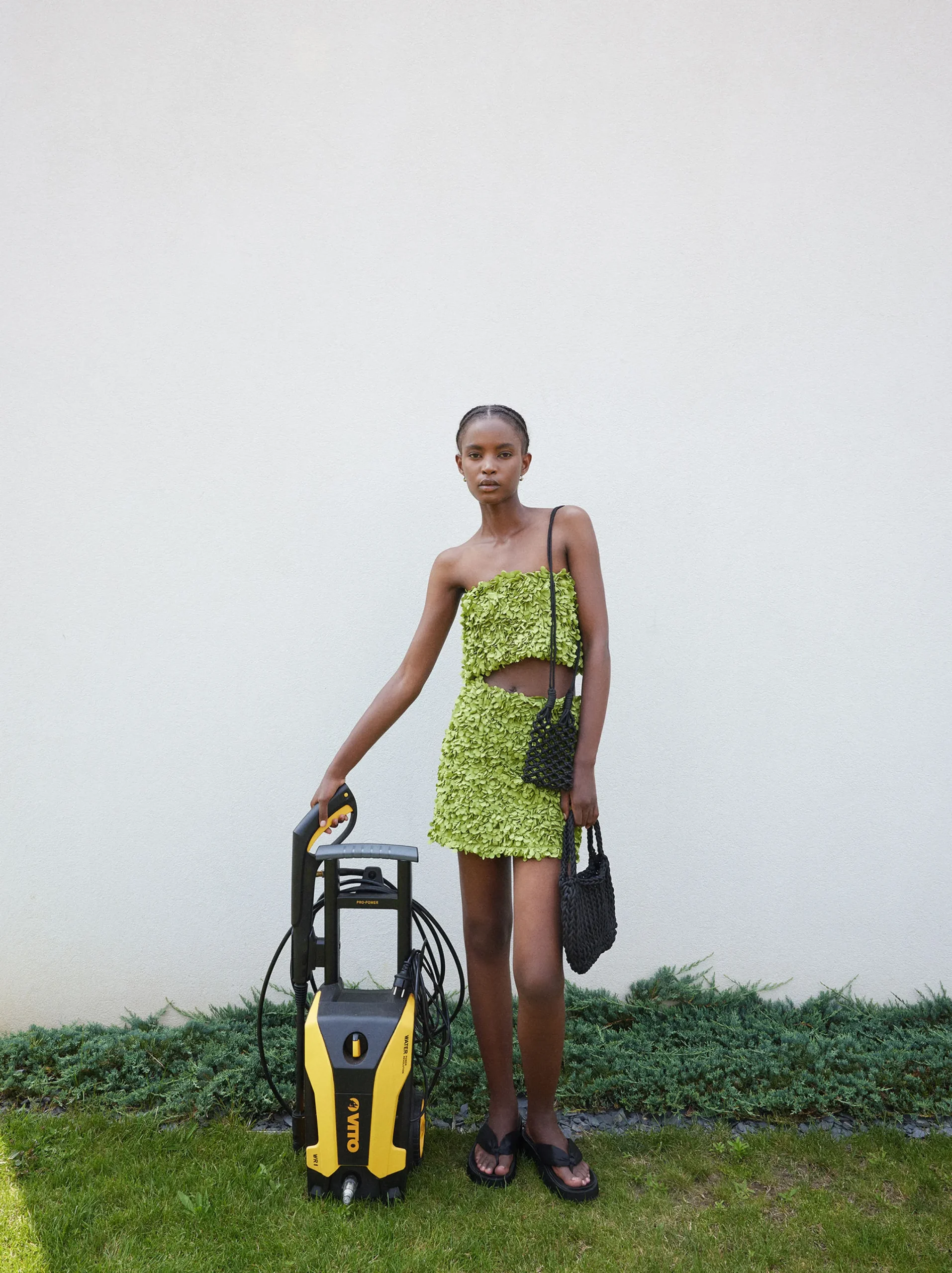 PARFOIS Falda Mini Con Textura Verde Shop