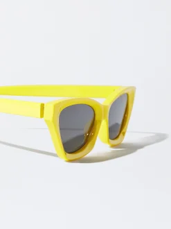 PARFOIS Gafas De Sol Cat Eye Amarillo New