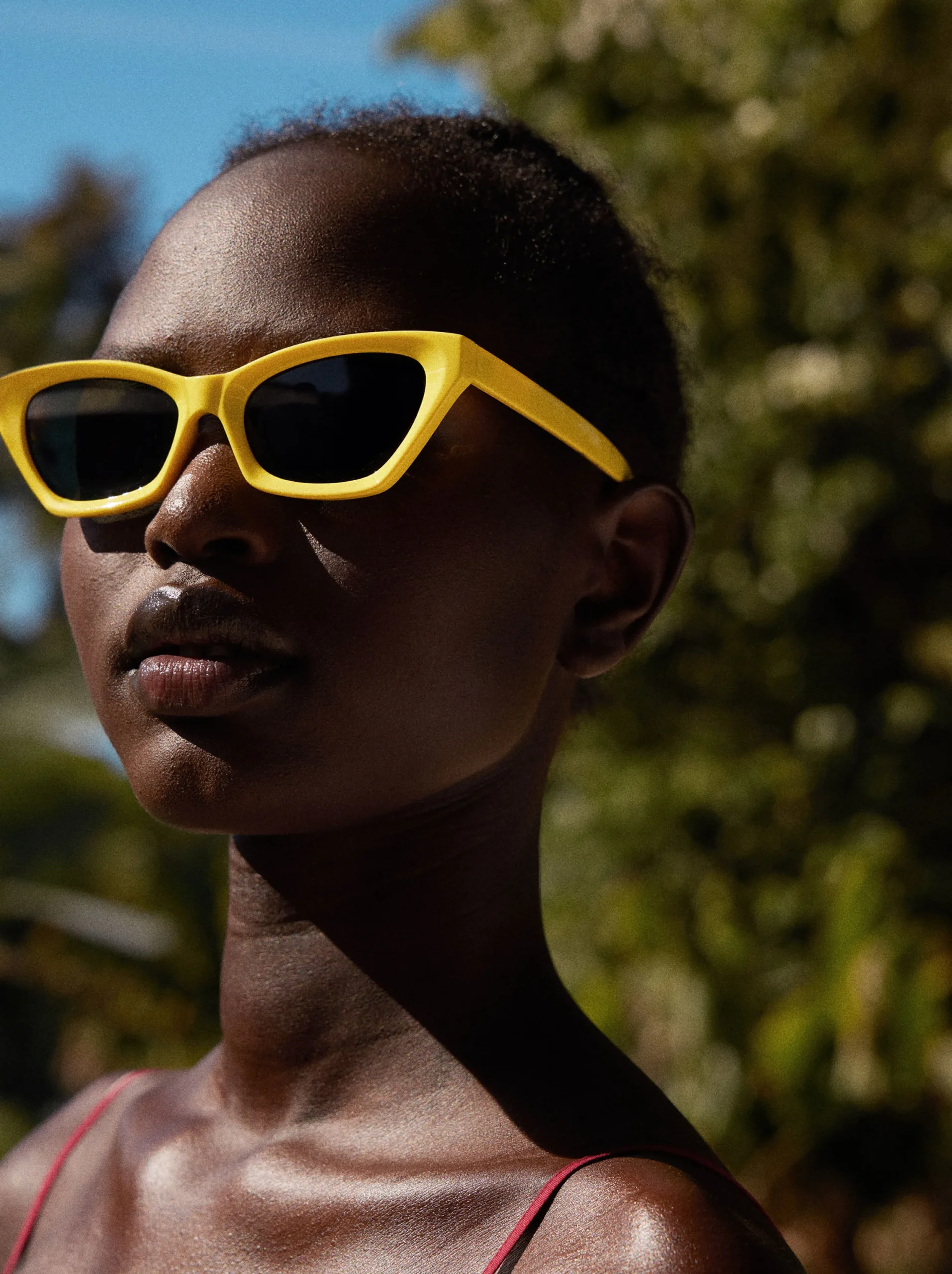PARFOIS Gafas De Sol Cat Eye Amarillo New