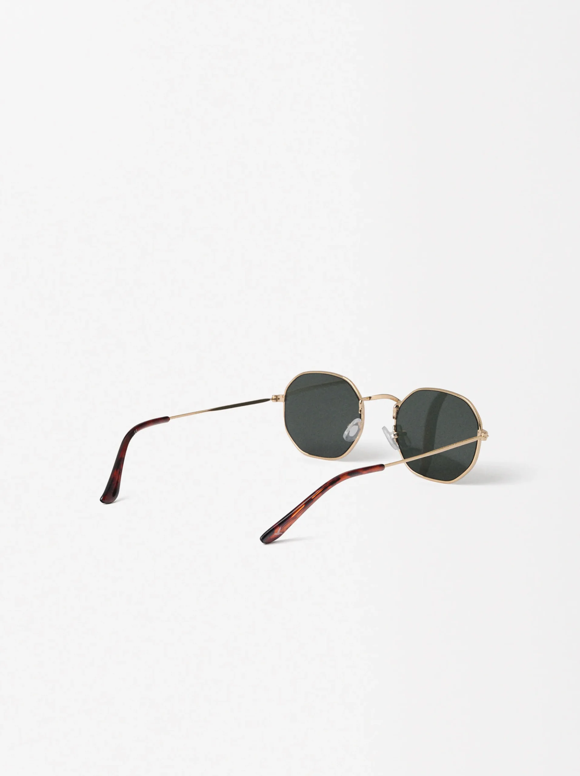 PARFOIS Gafas De Sol Hexagonales Dorado New