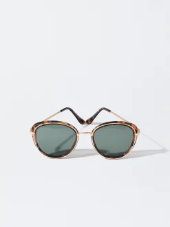 PARFOIS Gafas De Sol Met&aacute;licas Marr&oacute;n Cheap