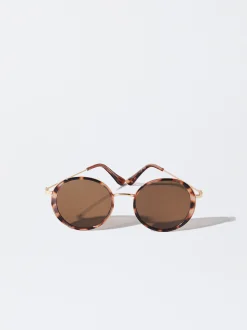 PARFOIS Gafas De Sol Metálicas Redondas Marrón Cheap