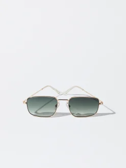 PARFOIS Gafas De Sol Met&aacute;licas Cuadradas Dorado Hot
