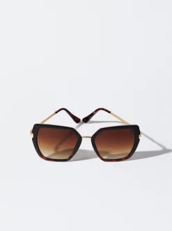PARFOIS Gafas De Sol Met&aacute;licas Marr&oacute;n Sale