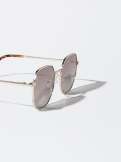PARFOIS Gafas De Sol Met&aacute;licas Hexagonales Oro Rosa Shop