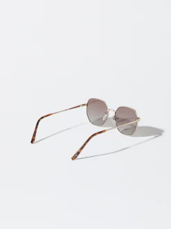 PARFOIS Gafas De Sol Metálicas Hexagonales Oro Rosa Shop
