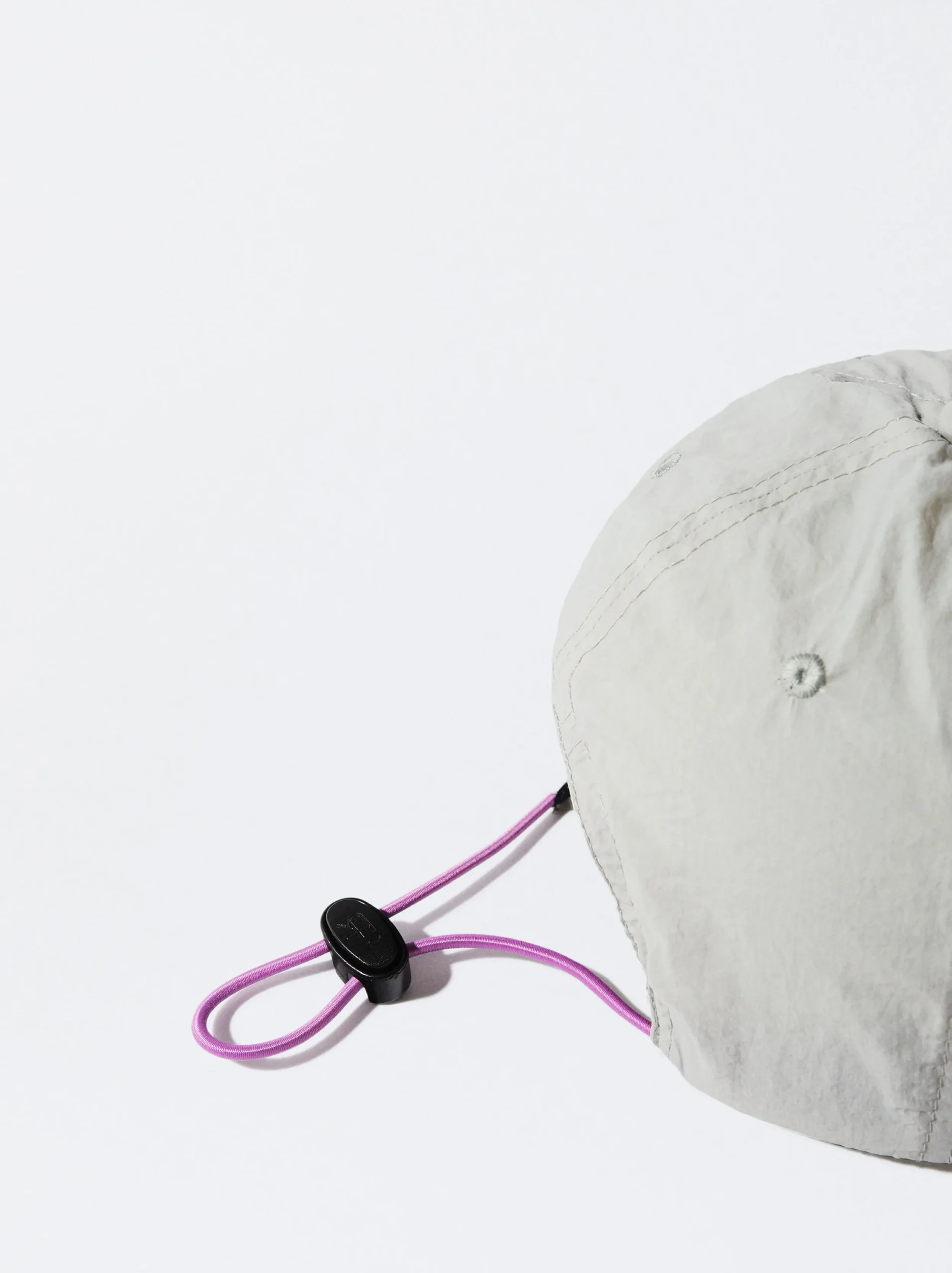 PARFOIS Gorra Nylon Reciclado Con Cordón Gris Flash Sale