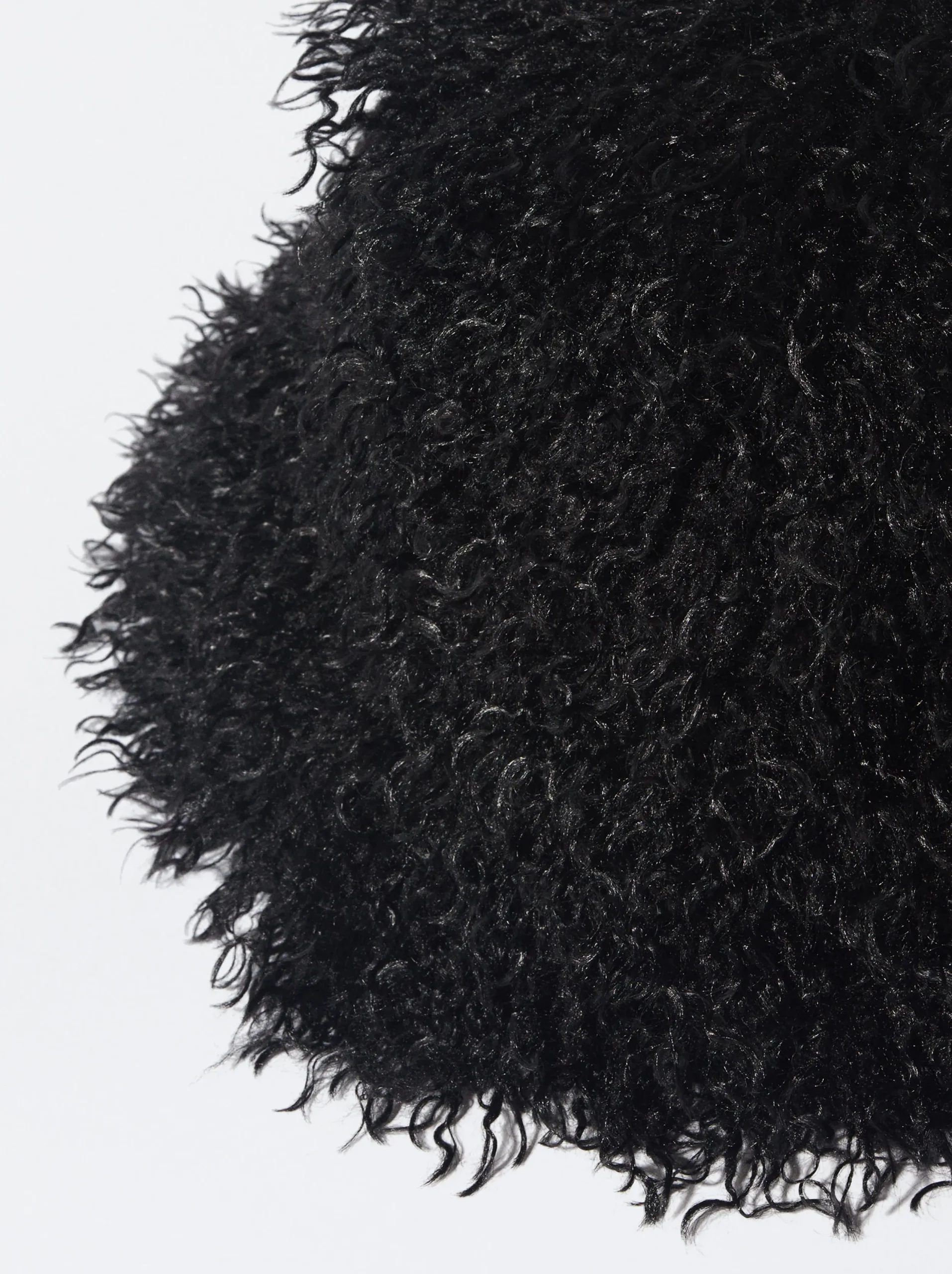 PARFOIS Gorro Bucket Con Pelo Negro New