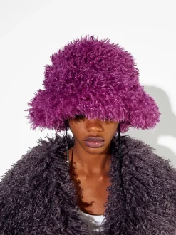 PARFOIS Gorro Bucket Con Pelo Rosa Discount