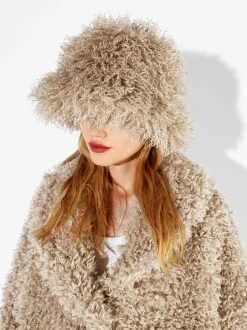 PARFOIS Gorro Bucket Con Pelo Marrón Hot