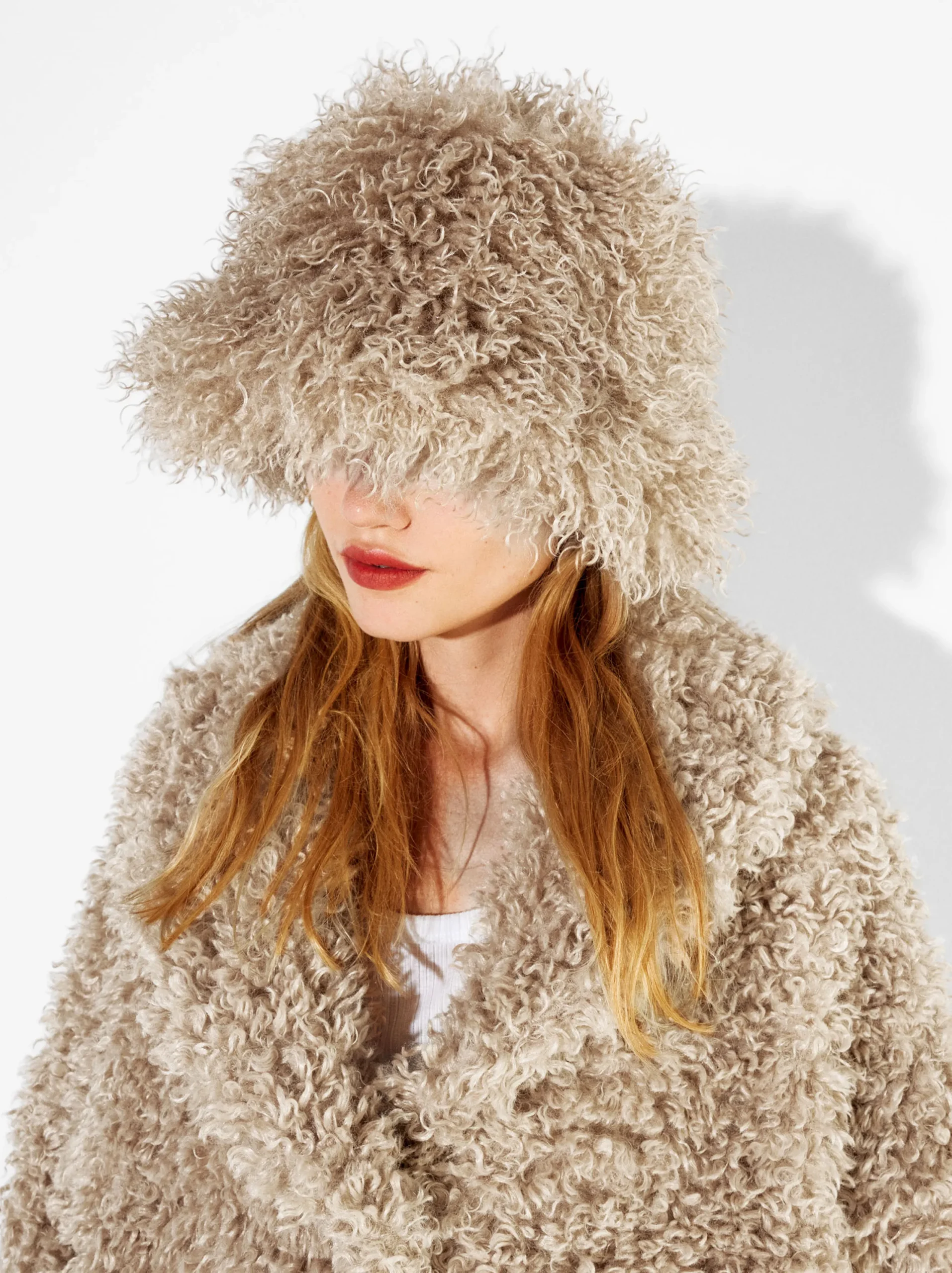 PARFOIS Gorro Bucket Con Pelo Marrón Hot