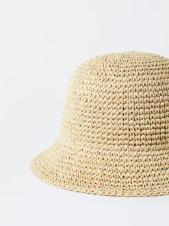 PARFOIS Gorro Bucket Paja Blanco Cheap