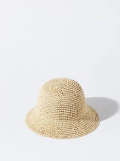 PARFOIS Gorro Bucket Paja Blanco Cheap
