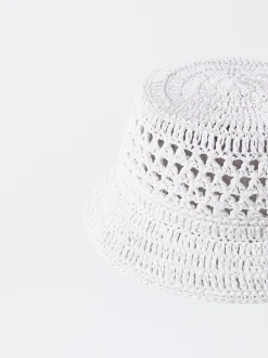PARFOIS Gorro Bucket Trenzado Blanco Outlet