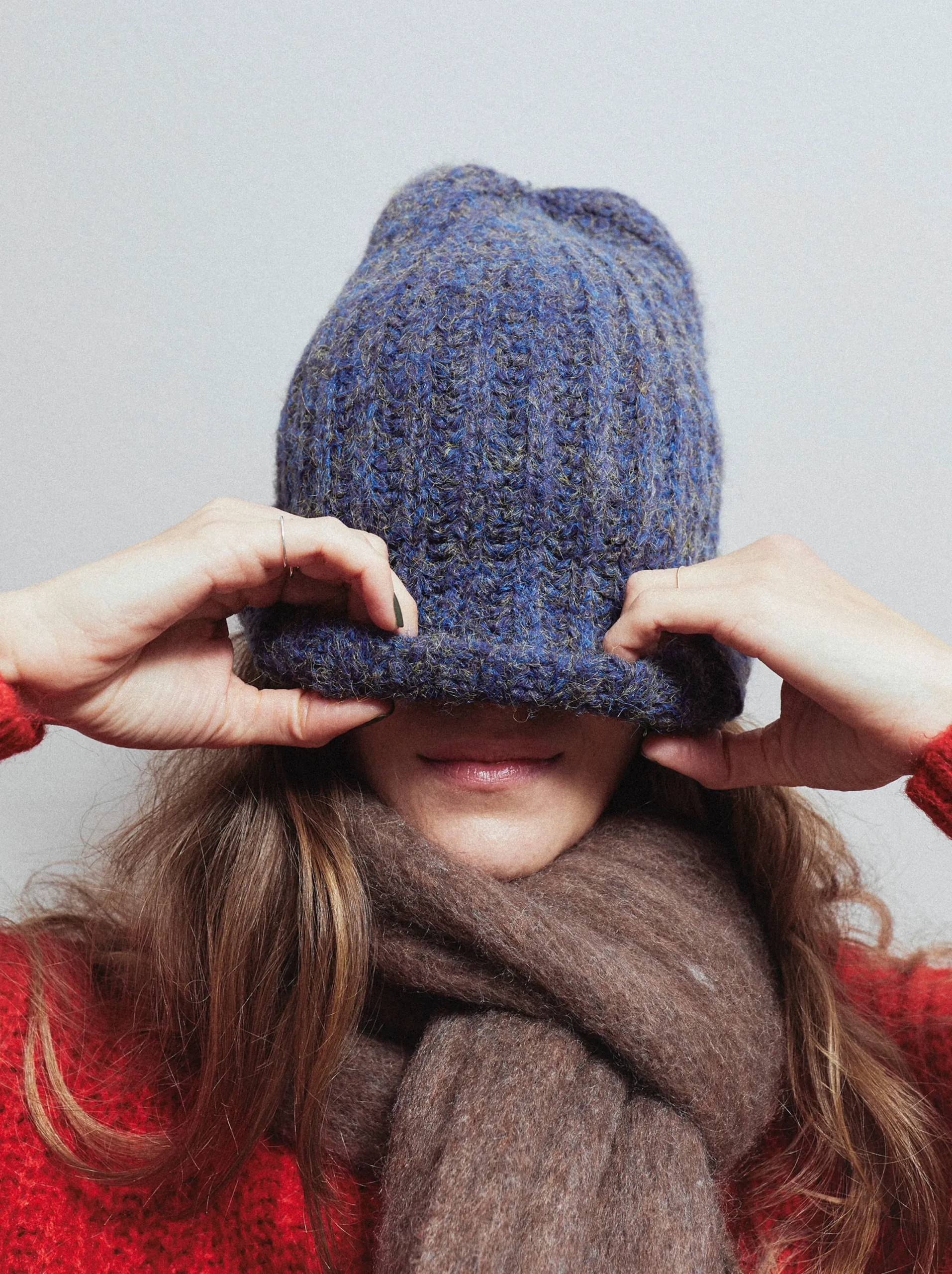 PARFOIS Gorro De Punto Con Vuelta Azul Shop