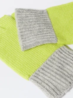PARFOIS Guantes 100% Cashmere Amarillo New
