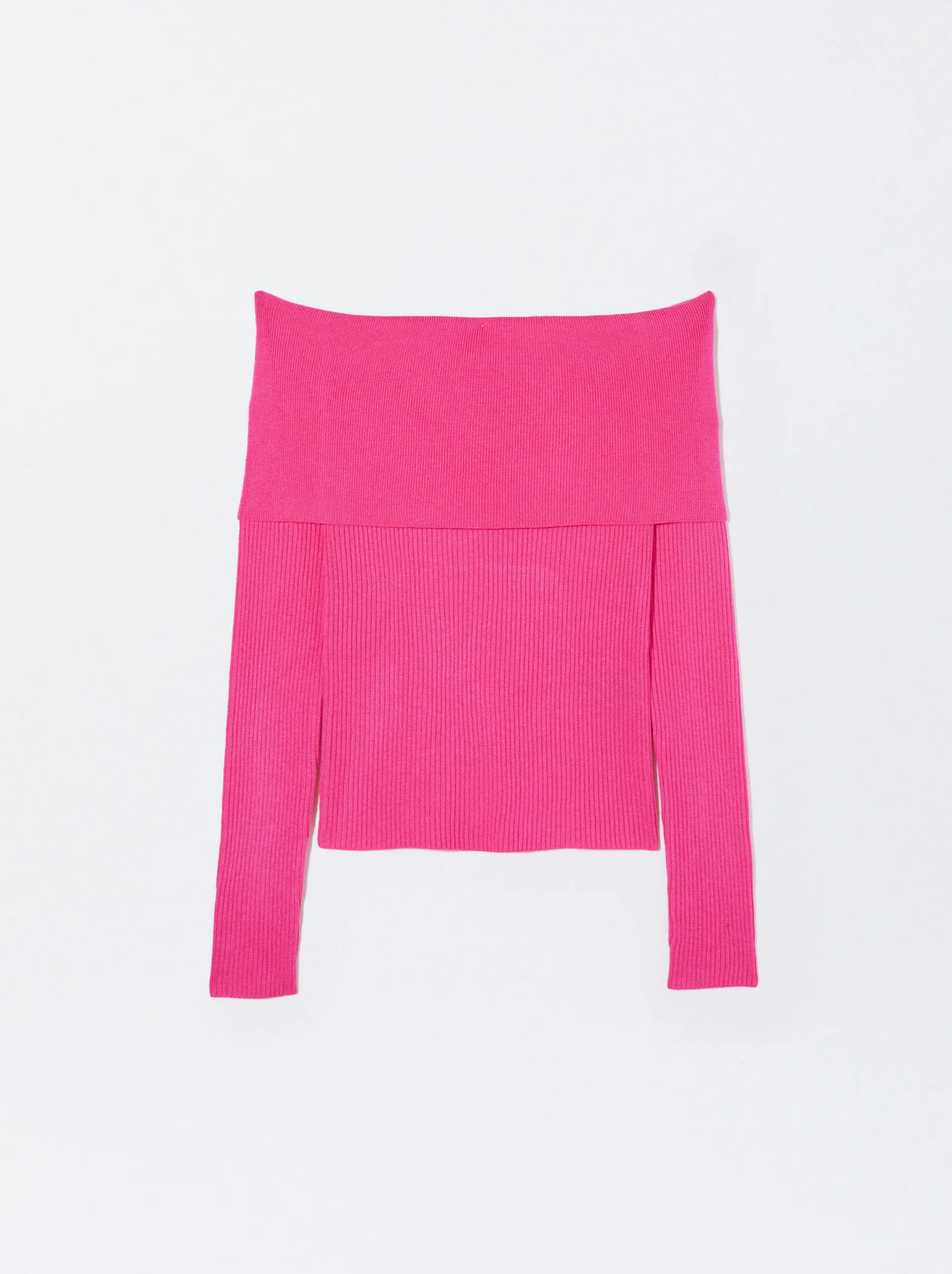 PARFOIS Jersey Con Hombros Descubiertos Fucsia Best Sale
