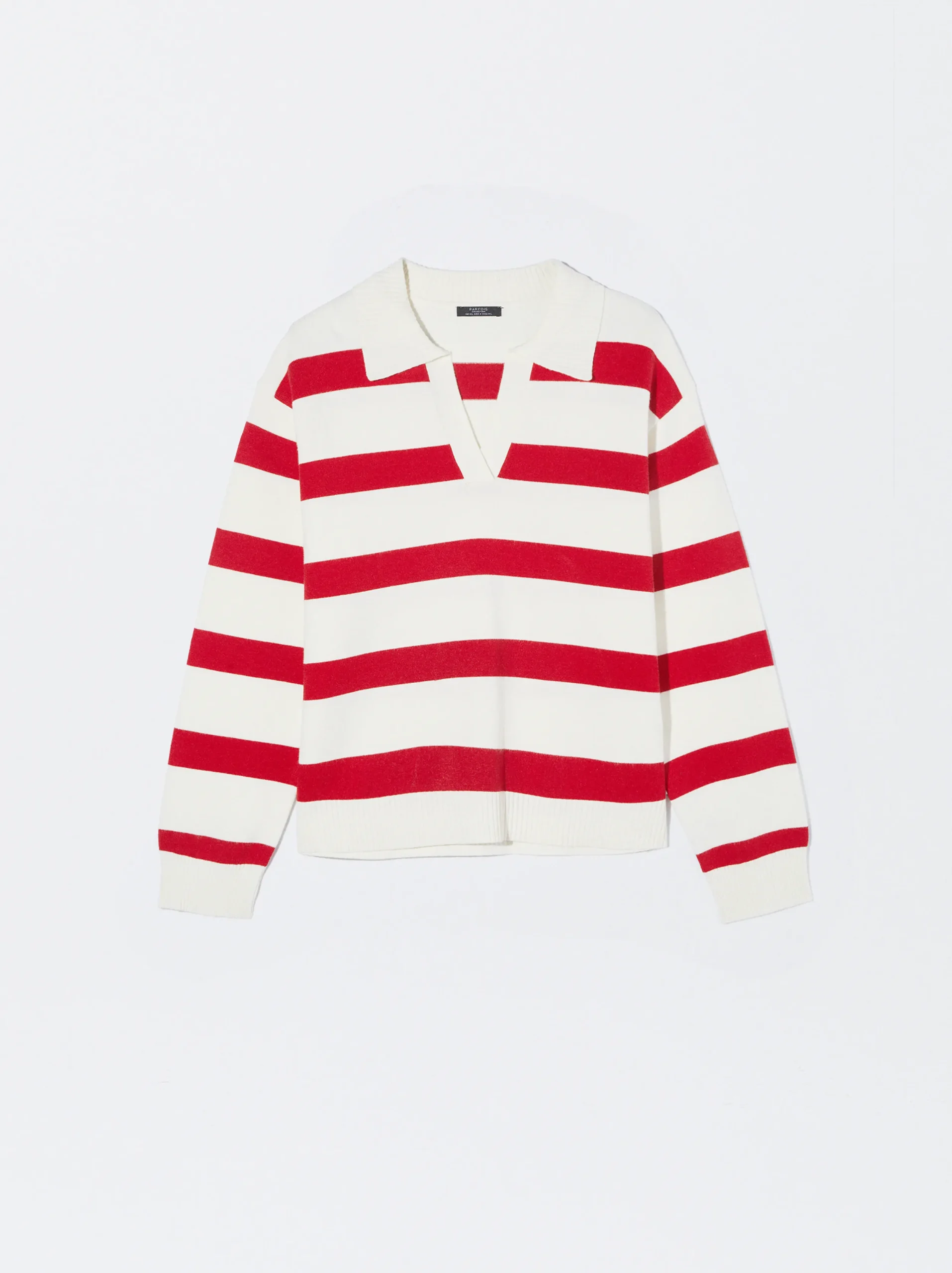 PARFOIS Jersey De Punto A Rayas Rojo Discount