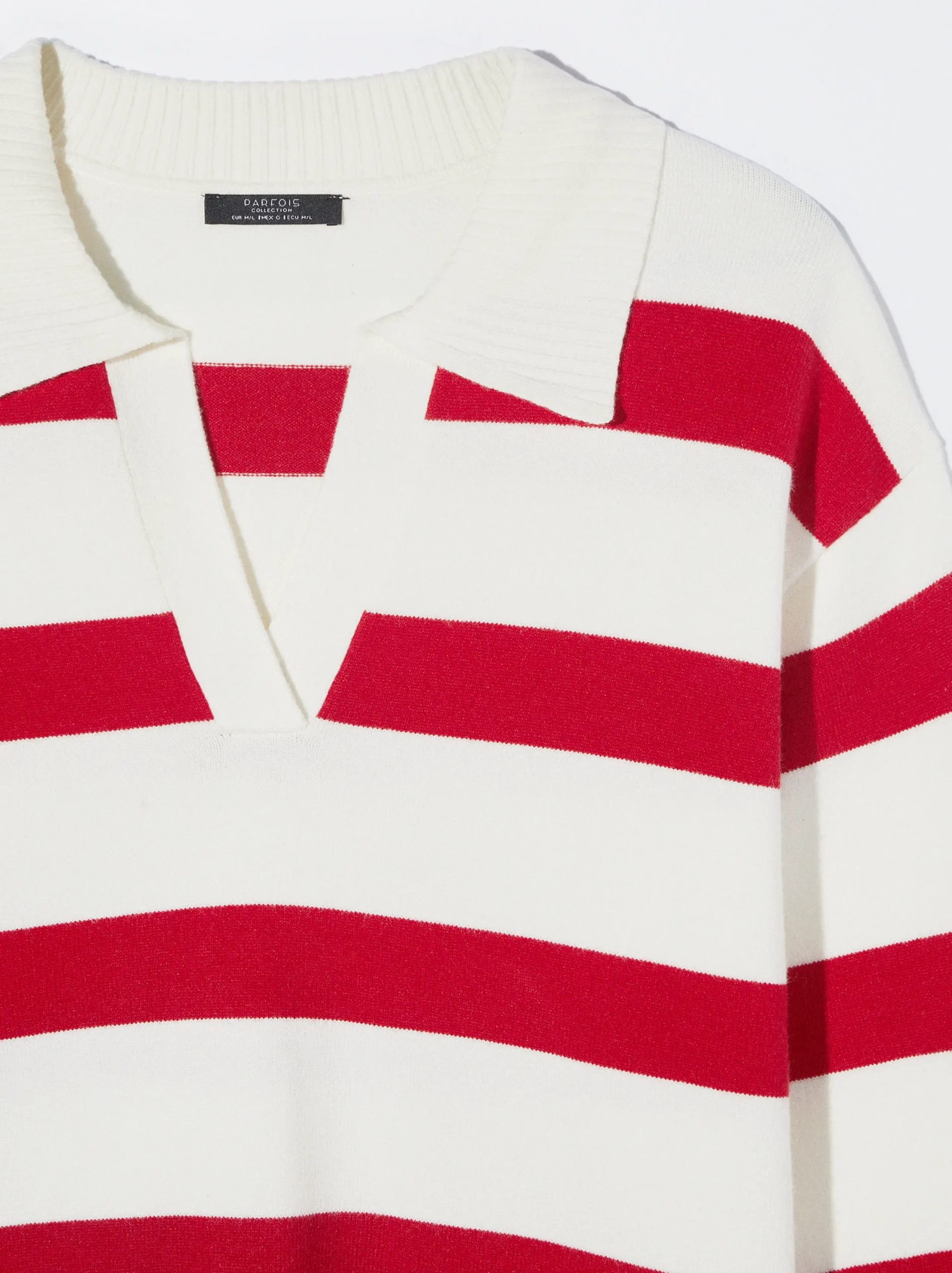 PARFOIS Jersey De Punto A Rayas Rojo Discount