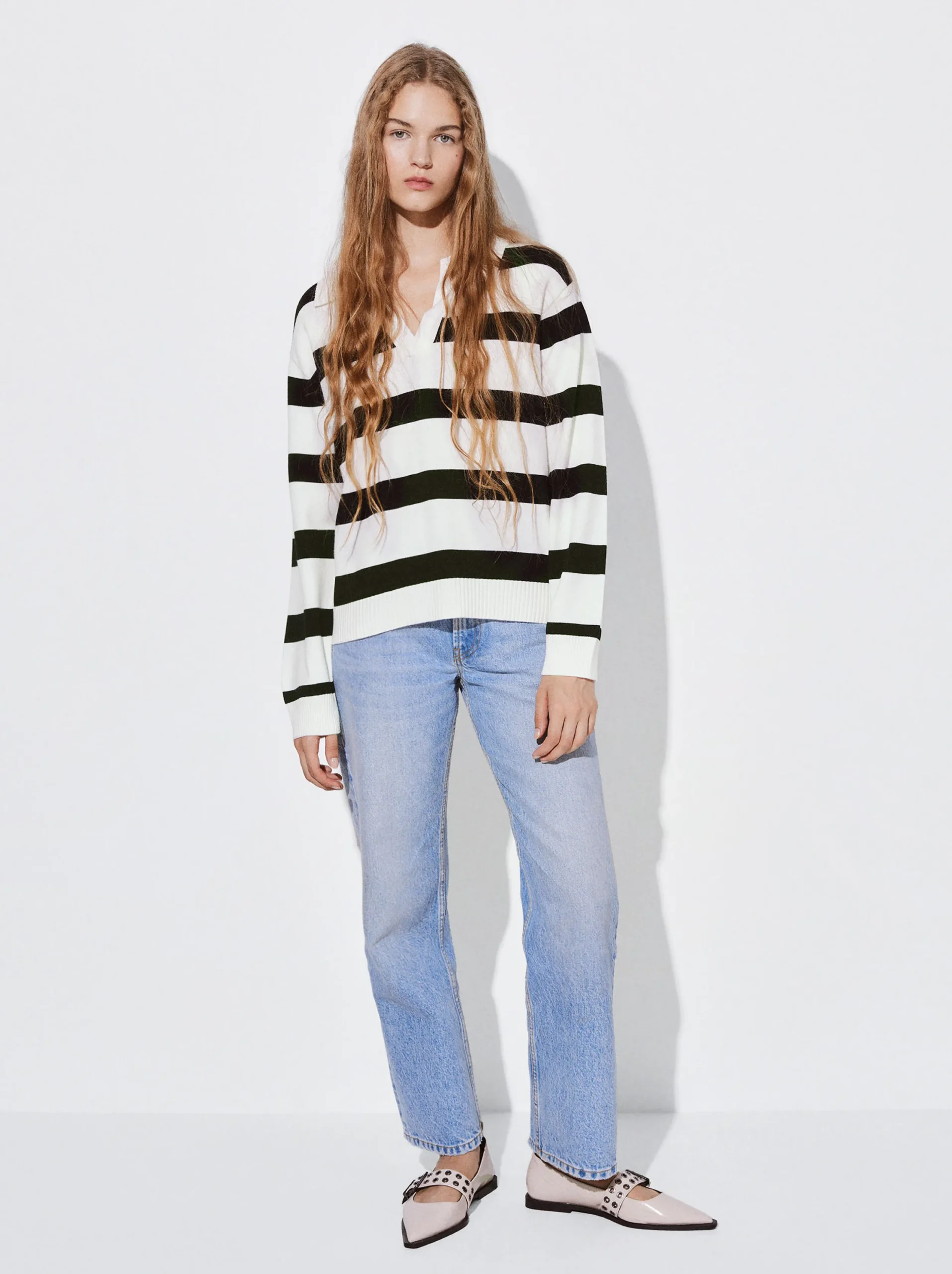 PARFOIS Jersey De Punto A Rayas Negro Best Sale