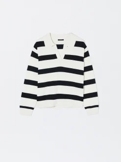 PARFOIS Jersey De Punto A Rayas Negro Best Sale