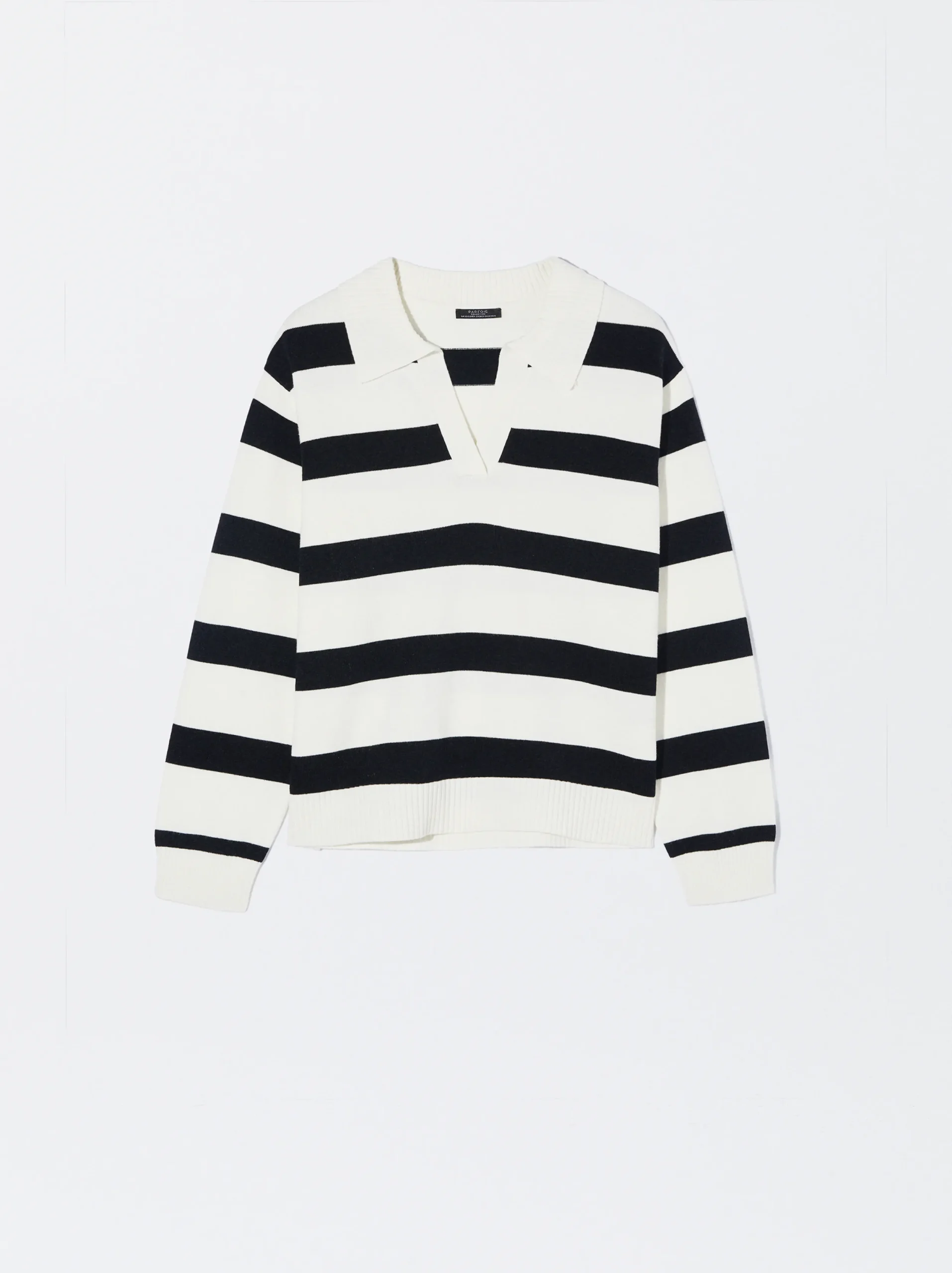 PARFOIS Jersey De Punto A Rayas Negro Best Sale